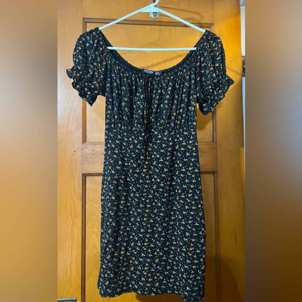 NASTY GAL COLLECTION See-d Me Later Floral Off-the-shoulder mini Dress